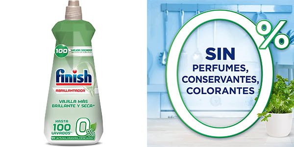 Chollo Finish 0% Abrillantador para lavavajillas de 400 ml (100 lavados) por sólo 4,01€ (-20%)