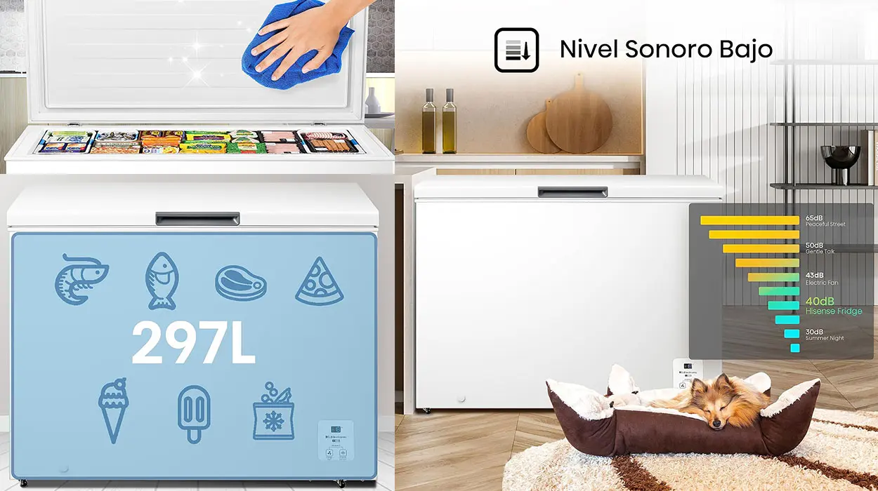 Chollo Arcón congelador horizontal Hisense FT386D4AWLYE de 297 litros por sólo 269,42€ con envío gratis (-28%)
