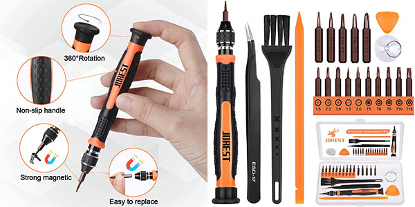 Chollo Kit Jorest de destornilladores de precisión de 21 piezas por sólo 10,99€