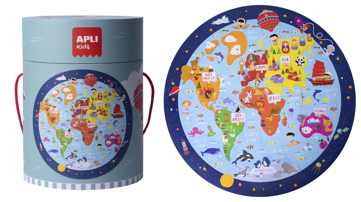Chollo Puzle circular mapamundi Apli Kids de 48 piezas por sólo 7,75€ (-54%)