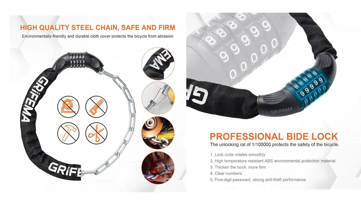 Chollo Candado antirrobo para bicicleta GRIFEMA GAK1201-9 por solo 8,55€