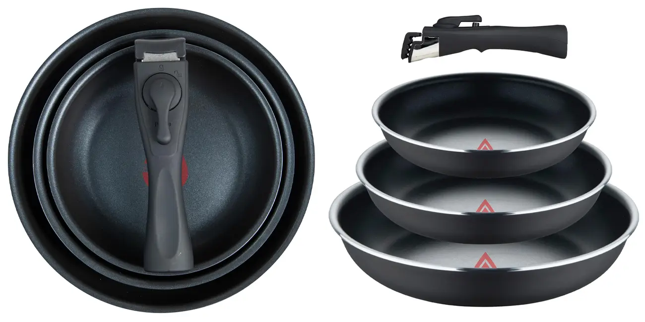 Chollo Pack de 3 sartenes Bergner Click&Cook de 18, 22 y 24 cm con mango extraíble por sólo 39,99€ con envío gratis (-50%)