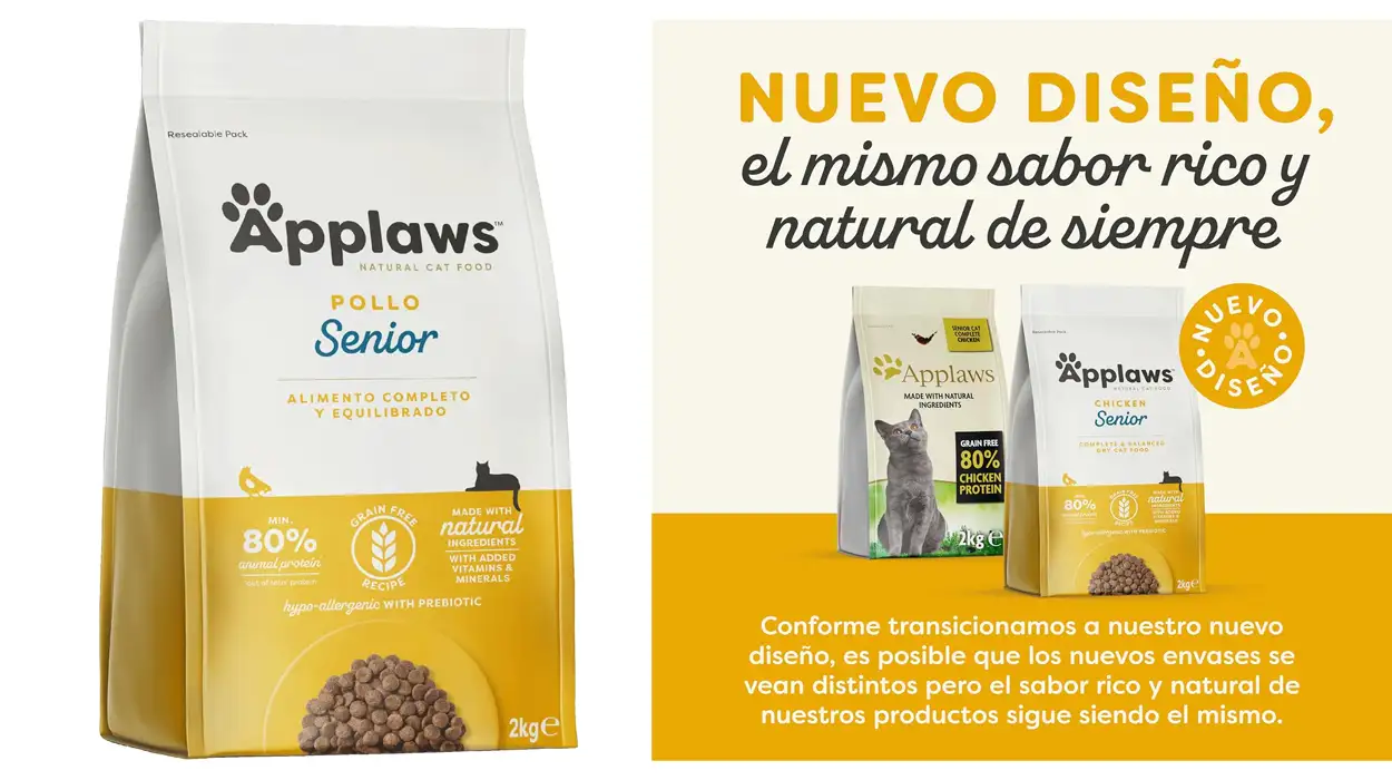 Chollo Alimento seco natural sin granos Applaws de 2 kg para gatos mayores por sólo 10,89€ (-37%)