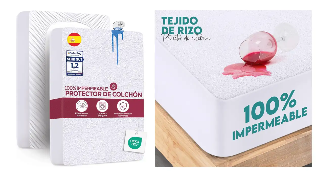 Chollo Protector de colchón impermeable Utopia Bedding para cama de 150 x 200 cm por sólo 10,89€ (-37%)