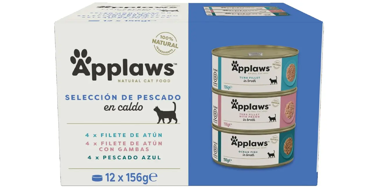 Chollo Pack de 12 latas de comida Applaws 100% Natural para gatos por sólo 24,99€ (-29%)