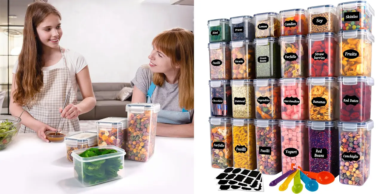 Chollo Pack de 24 tarros de almacenamiento con tapa YOCOLE por sólo 27,19€ y envío gratis con cupón (-46%)