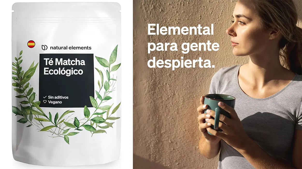 Chollo Té matcha premium Natural Elements de 100 g por sólo 14,44€ (-15%)