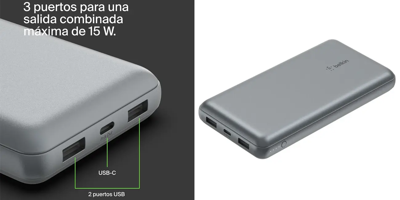 Chollo Powerbank Belkin PowerCharge de 20.000 mAh por sólo 23€ (-42%)
