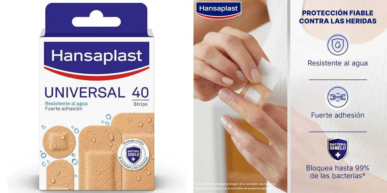 Chollo Pack de 40 apósitos Hansaplast Universal en varios tamaños por sólo 1,94€ (-24%)
