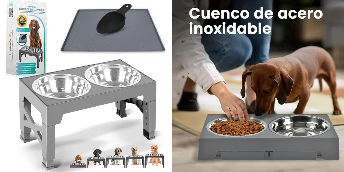Chollo Comedero + bebedero elevable para perros NOVARKA por sólo 19,79€ (-34%)