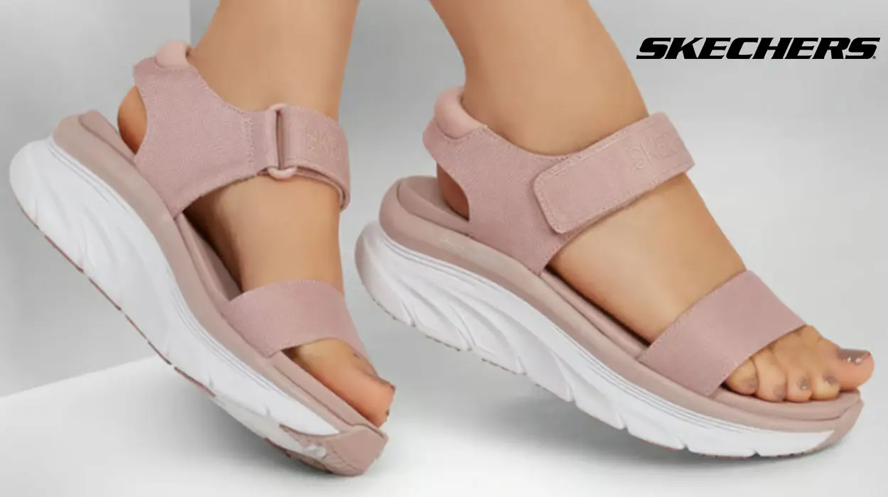 Chollo Sandalias Skechers Relaxed Fit: D’lux Walker – New Block rosas para mujer por sólo 41,95€ con envío gratis (-30%)