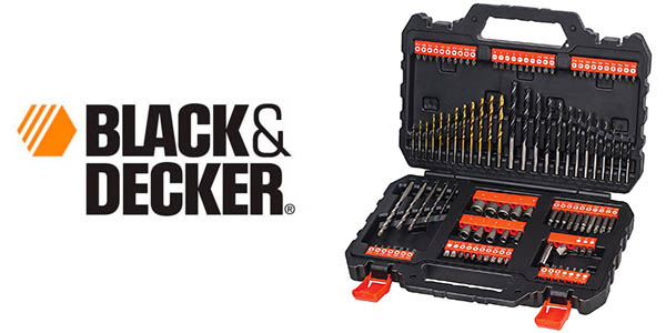 Chollo Pack Black & Decker A7200 de 109 piezas para atornillar y taladrar por sólo 20,69€ (39% de descuento)