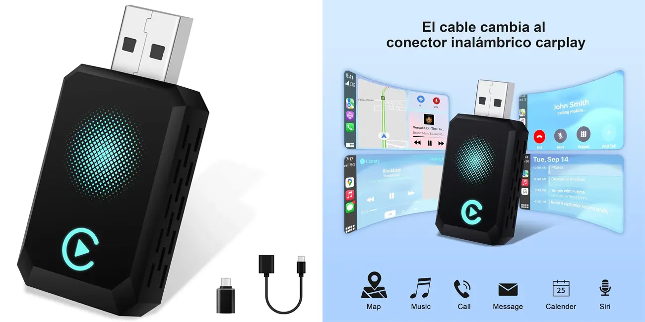 Chollo Adaptador CarPlay inalámbrico Letitwell por USB por sólo 17,49€ con cupón (-30%)