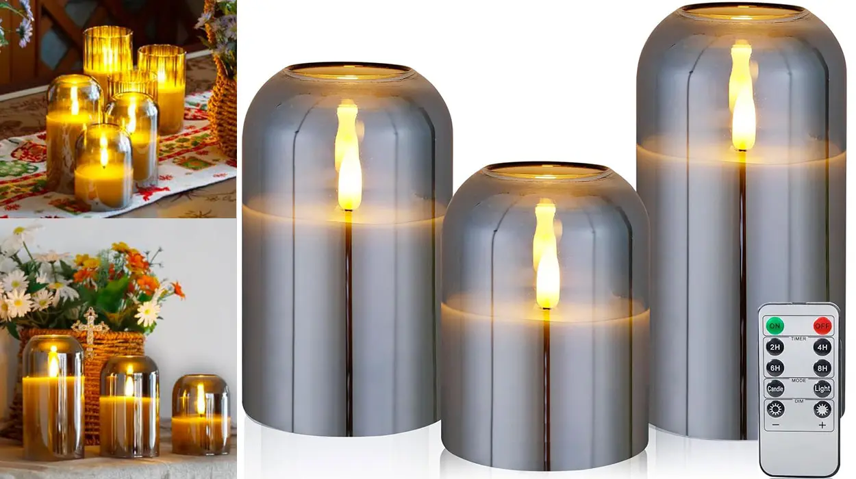 Chollo Set de 3 velas eléctricas LED de cera CCLIFE con control remoto por sólo 7,99€ (-40%)