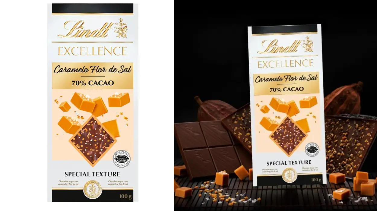 Chollazo Tableta de chocolate Lindt Excellence Passion Caramelo Sal de 100 g por sólo 2,99€ (-46%)