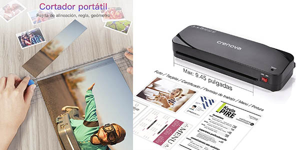 Chollo Plastificadora Crenova con 20 fundas A4, A5 y A7 por sólo 23,39€ con cupón descuento