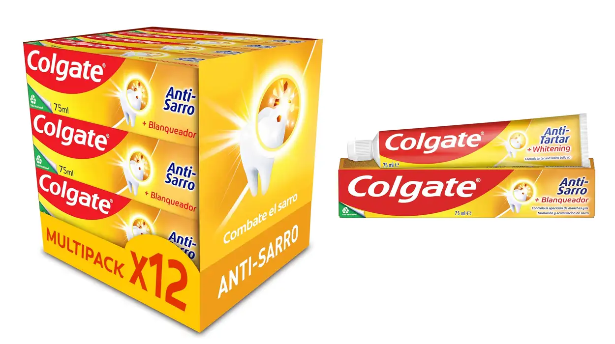 Chollo Pack x12 pastas de dientes Colgate Antisarro de 75 ml por sólo 15,52€ (-33%) ¡1,29€ cada una!