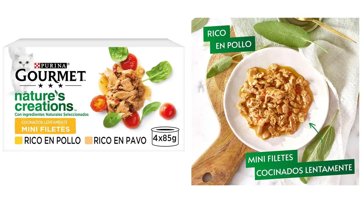 Chollo Pack de 48 latas de comida húmeda Purina Gourmet Nature’s Creations para gatos por sólo 43,99€ con envío gratis ¡0,91€ la lata!