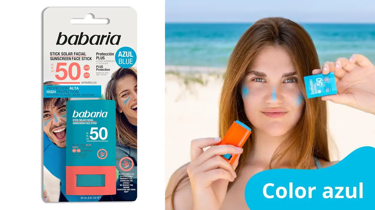 Chollo Stick solar facial Babaria 50 azul ideal para deportes acuáticos por sólo 4,76€ (-36%)