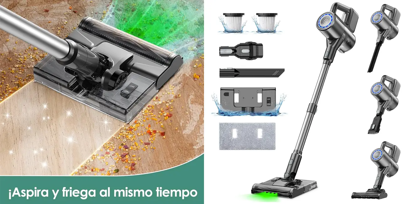 Chollo Aspirador escoba inalámbrico VersLife S7PLUS por sólo 69€ y envío gratis con cupón (-47%)