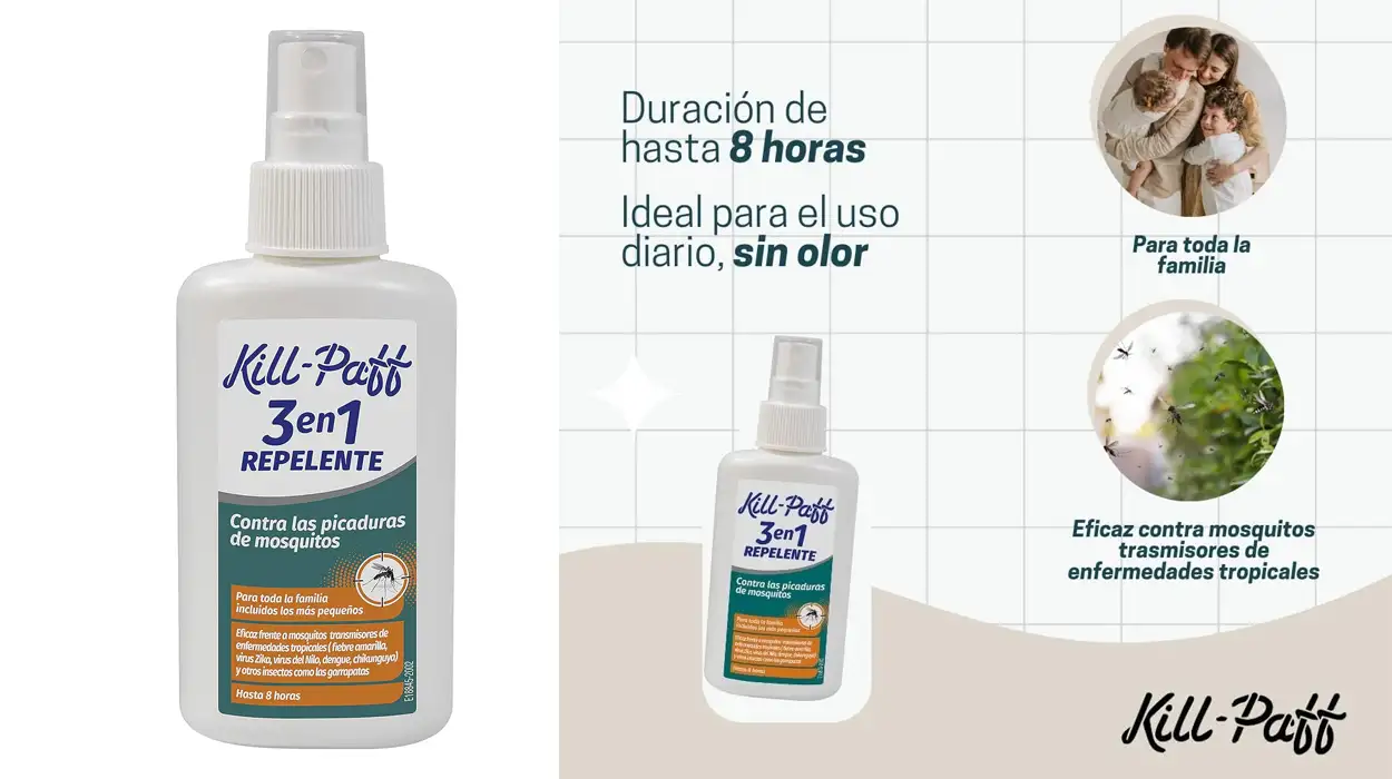 Chollo Spray repelente antimosquitos Kill-Paff de 100 ml para niños y adultos por sólo 2,50€