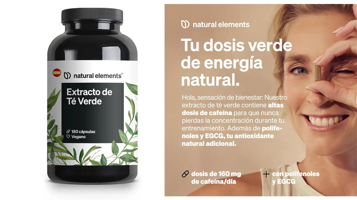 Chollo Extracto de té verde Natural Elements de 180 cápsulas por sólo 15,99€ (-20%)