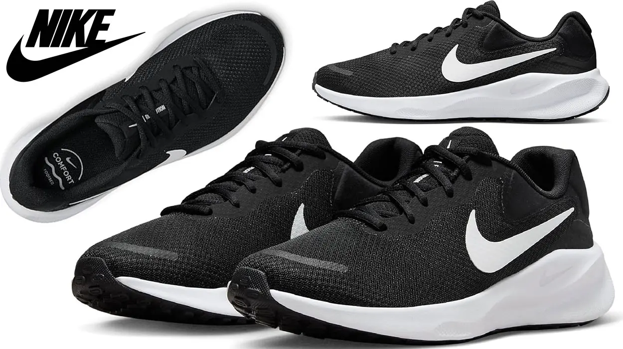Chollo Zapatillas de running Nike Revolution 7 en negro y blanco para hombre por sólo 45,45€ con envío gratis (-30%)
