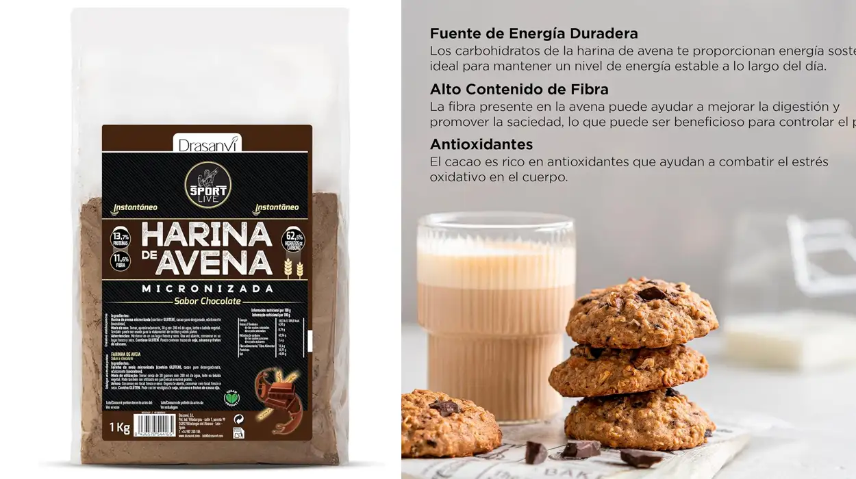 Chollo Pack x3 Harina de avena sabor chocolate Drasanvi Sport Live de 1 kg por sólo 10,58€ con oferta 3×2 ¡3,52€ cada paquete!