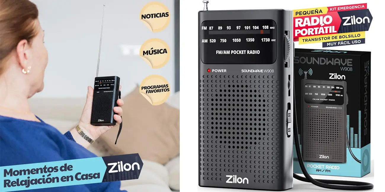 Chollo Radio portátil ZILON AM/FM por sólo 21,95€ (-27%)