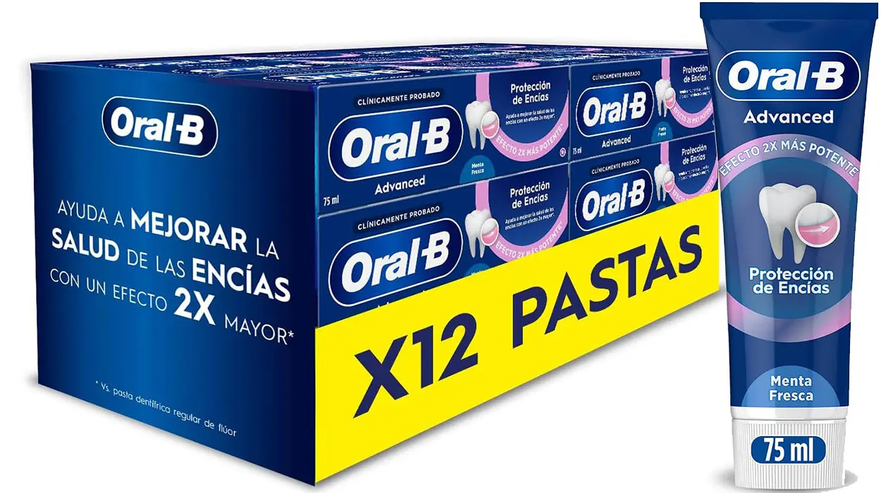Chollo Pack x12 Dentífrico Oral-B Advanced Protección de Encías por sólo 31,99€ con envío gratis (-15%) ¡2,66€ cada uno!