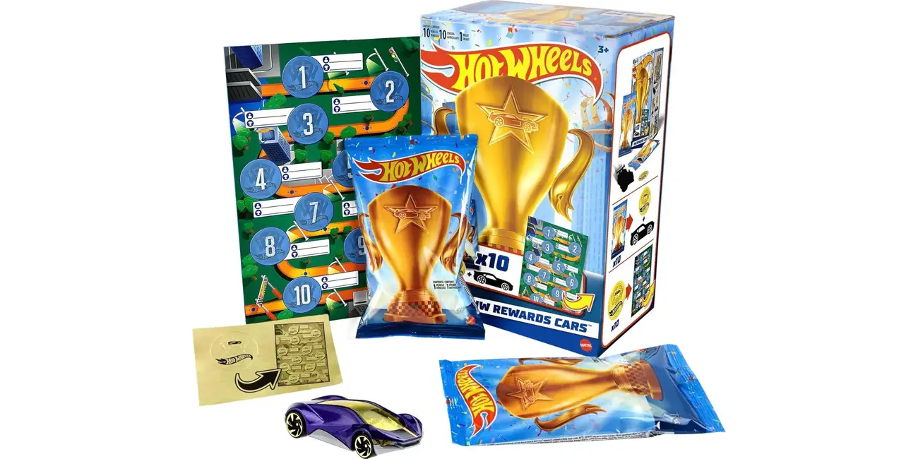 Chollo Caja Hot Wheels con 10 coches sorpresa con pegatinas por sólo 12,99€ (-48%)
