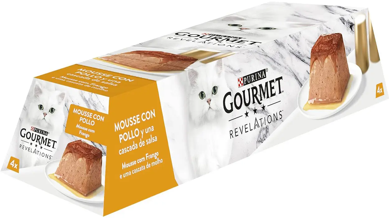 Chollo Pack x24 Mousse con salsa de pollo Purina Gourmet Revelations para gatos por sólo 14,35€ (-25%)
