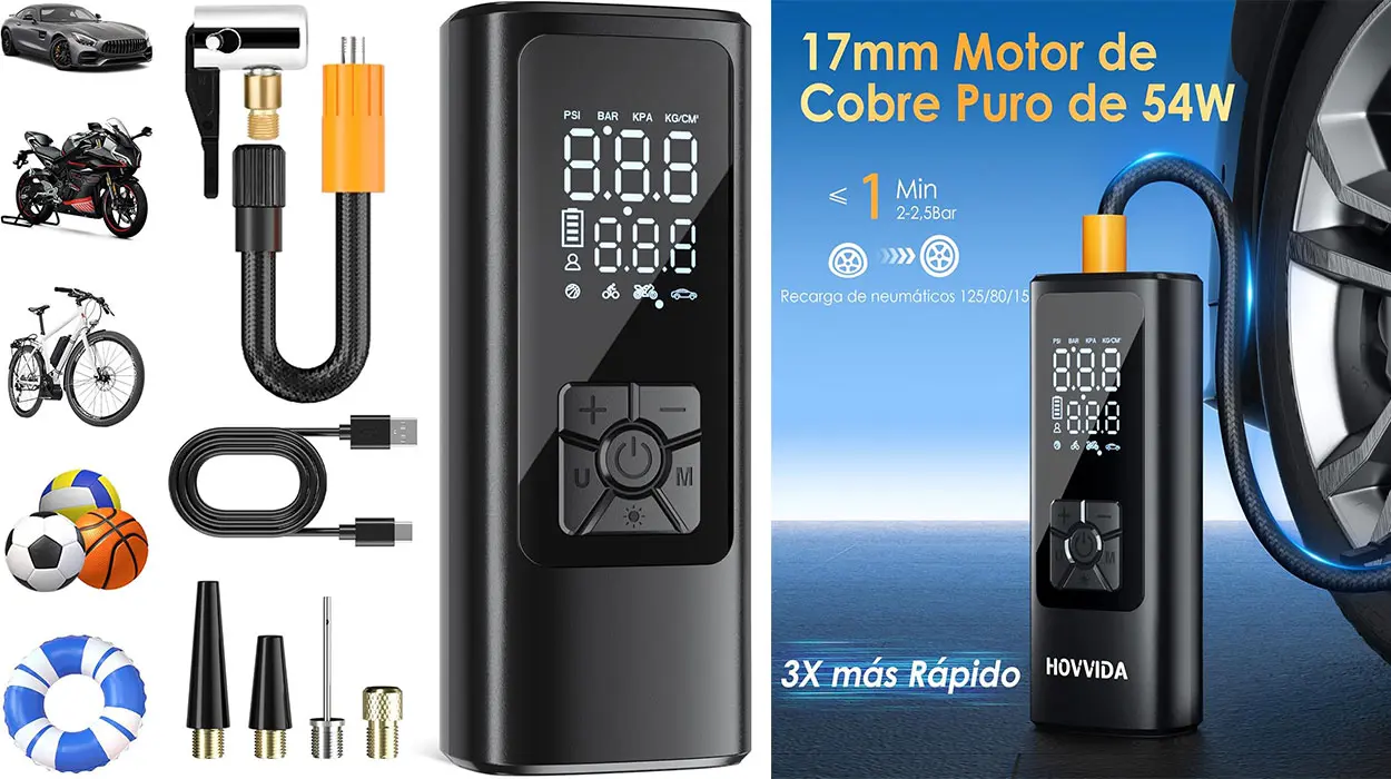 Chollo Compresor de aire portátil Hovvida de 150 psi por sólo 25,49€ (-15%)