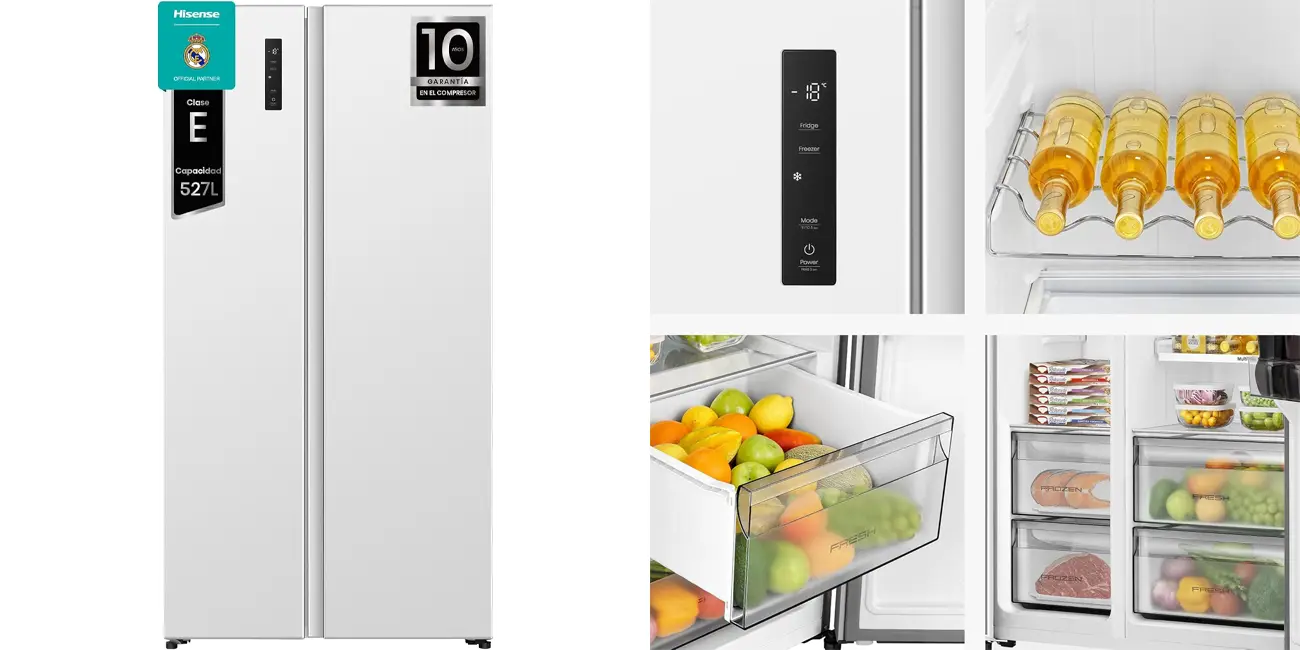 Chollo Frigorífico americano Hisense RS3P538NEWE Side By Side por sólo 629,90€ con envío gratis (-39%)