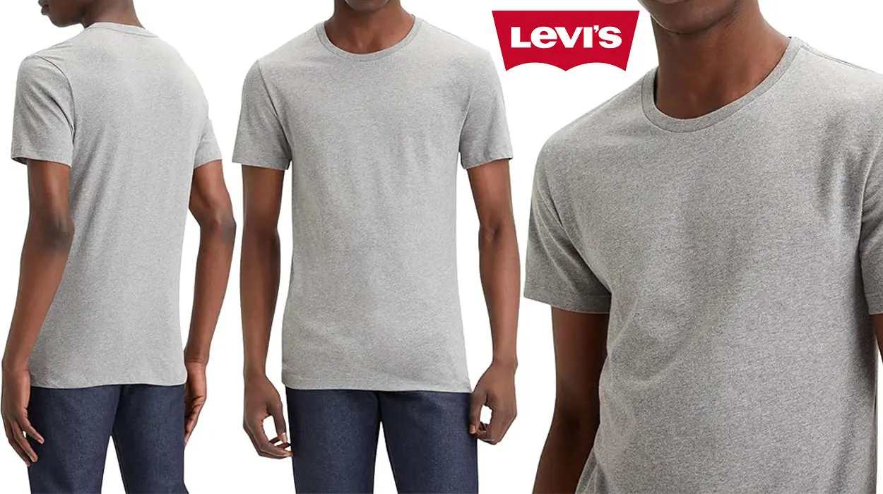 Chollo Pack de 2 camisetas básicas Levi’s Slim Crewneck en color gris para hombre desde sólo 20,78€ (-20%)
