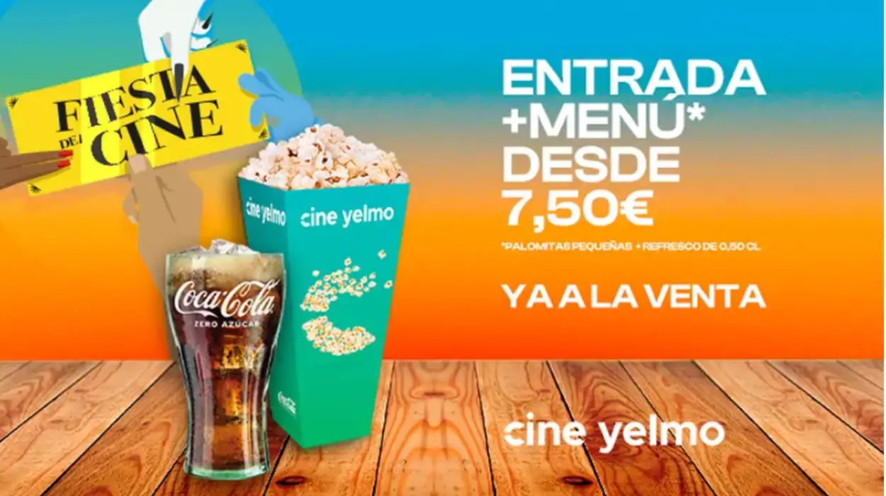 Cines Yelmo: compra 1 entrada de cine con opción a menú y consigue un 30% de descuento en tu próximo Groupon