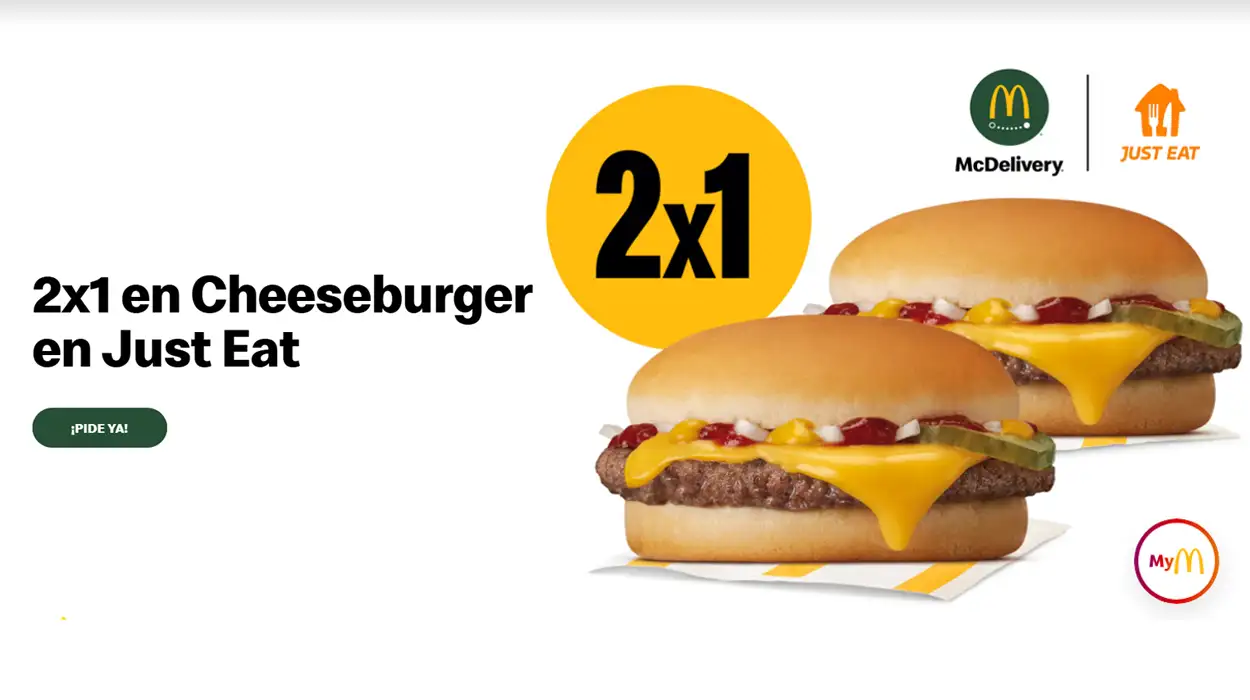 2X1 en Cheeseburger McDonald’s en Just Eat