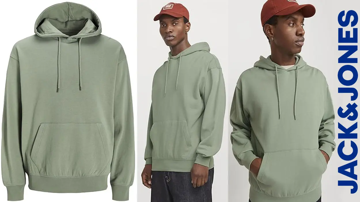 Chollo Sudadera Jack & Jones Jjecharge verde para hombre por sólo 20,09€ (-33%)
