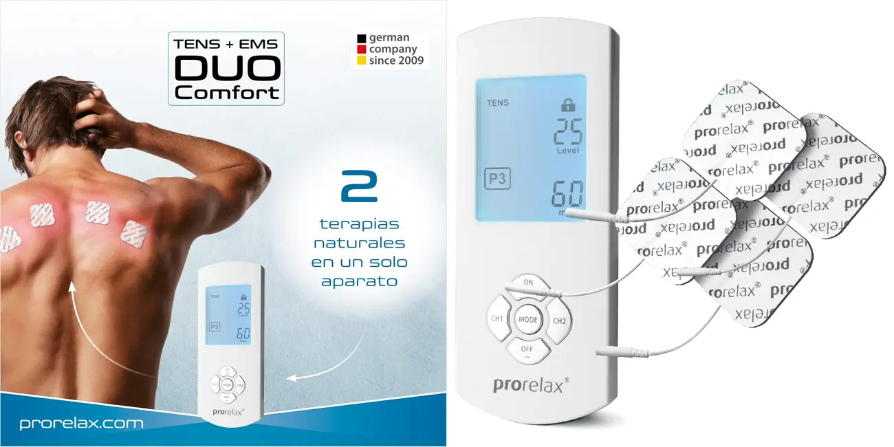 Chollo Electroestimulador muscular ProRelax TENS/EMS Duo Comfort por sólo 14,99€ (-40%)