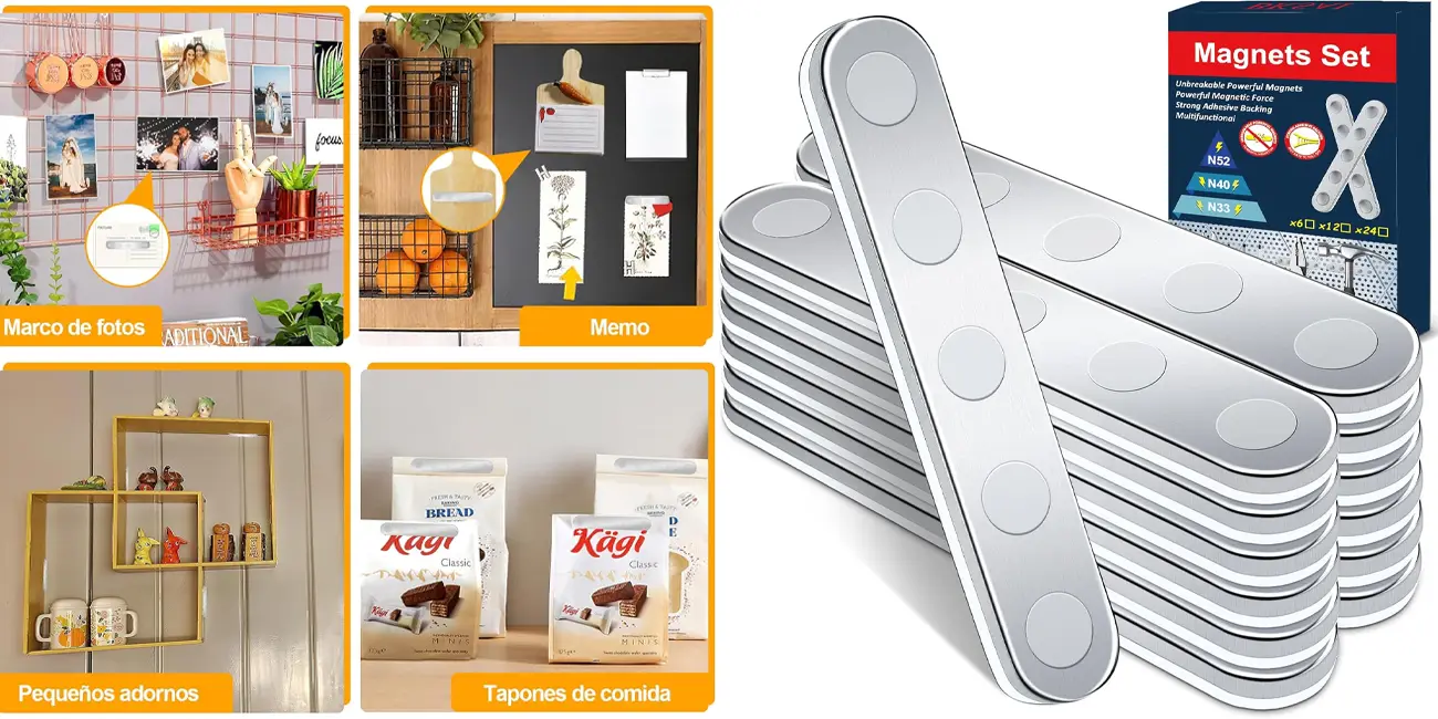 Chollo Set de 12 imanes adhesivos BKSAI con sujeción 450G por sólo 11,30€ (-25%)