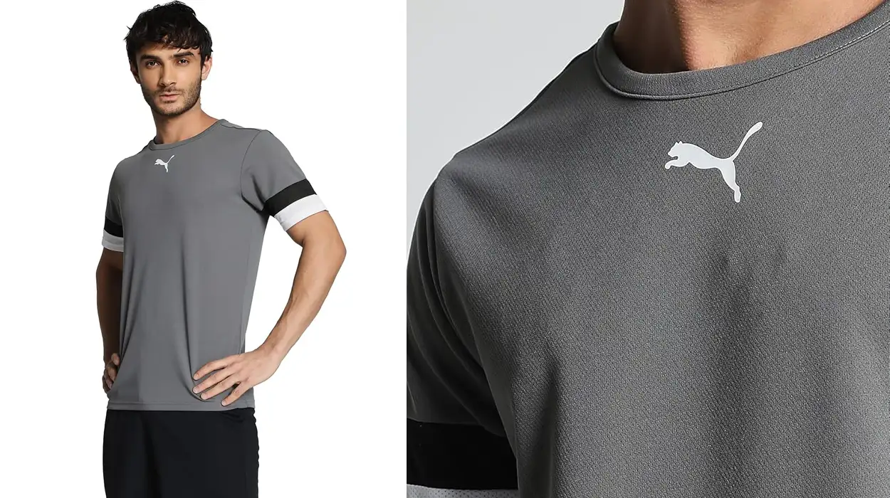 Chollo Camiseta técnica Puma Teamrise en color gris para hombre por sólo 12,49€ (-30%)