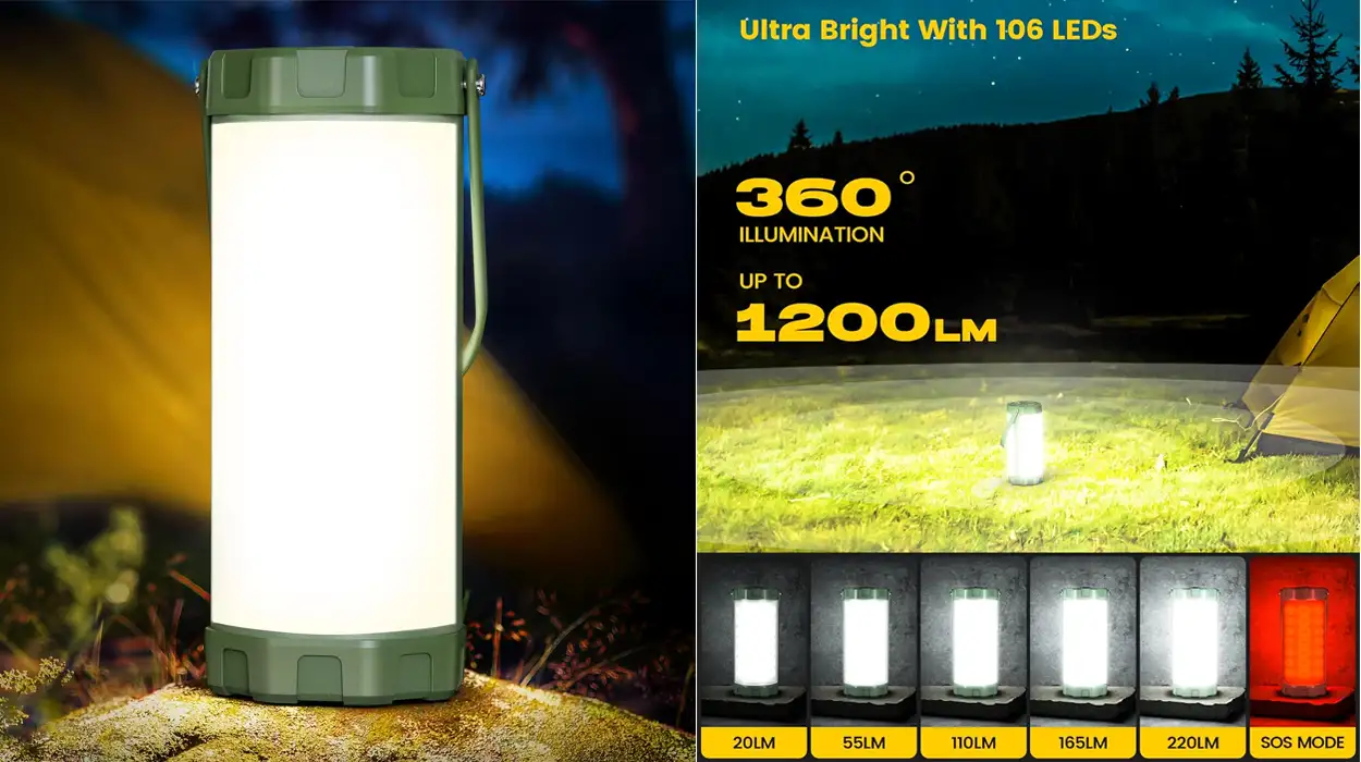 Chollo Lámpara de camping Glocusent recargable, impermeable y con un montón de modos de luz por sólo 21,65€ ¡Valoraciones TOP!