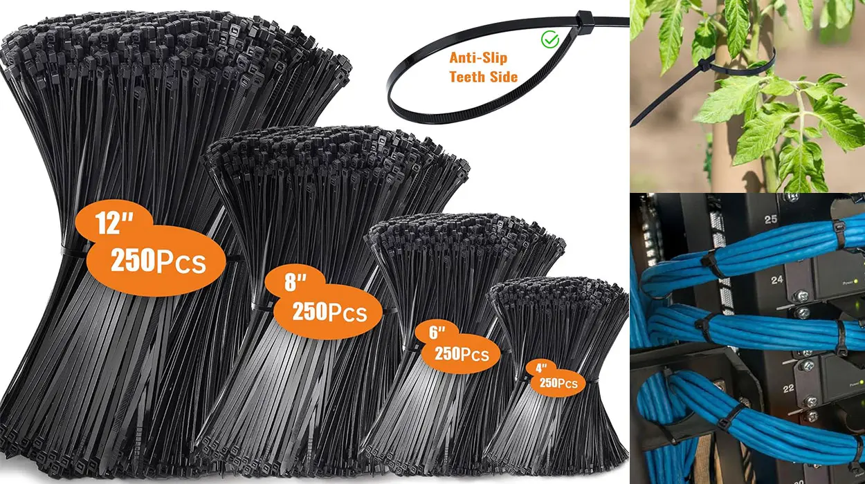 Chollo Pack de 1.000 bridas para cables Hosuni en varios tamaños por sólo 9,49€