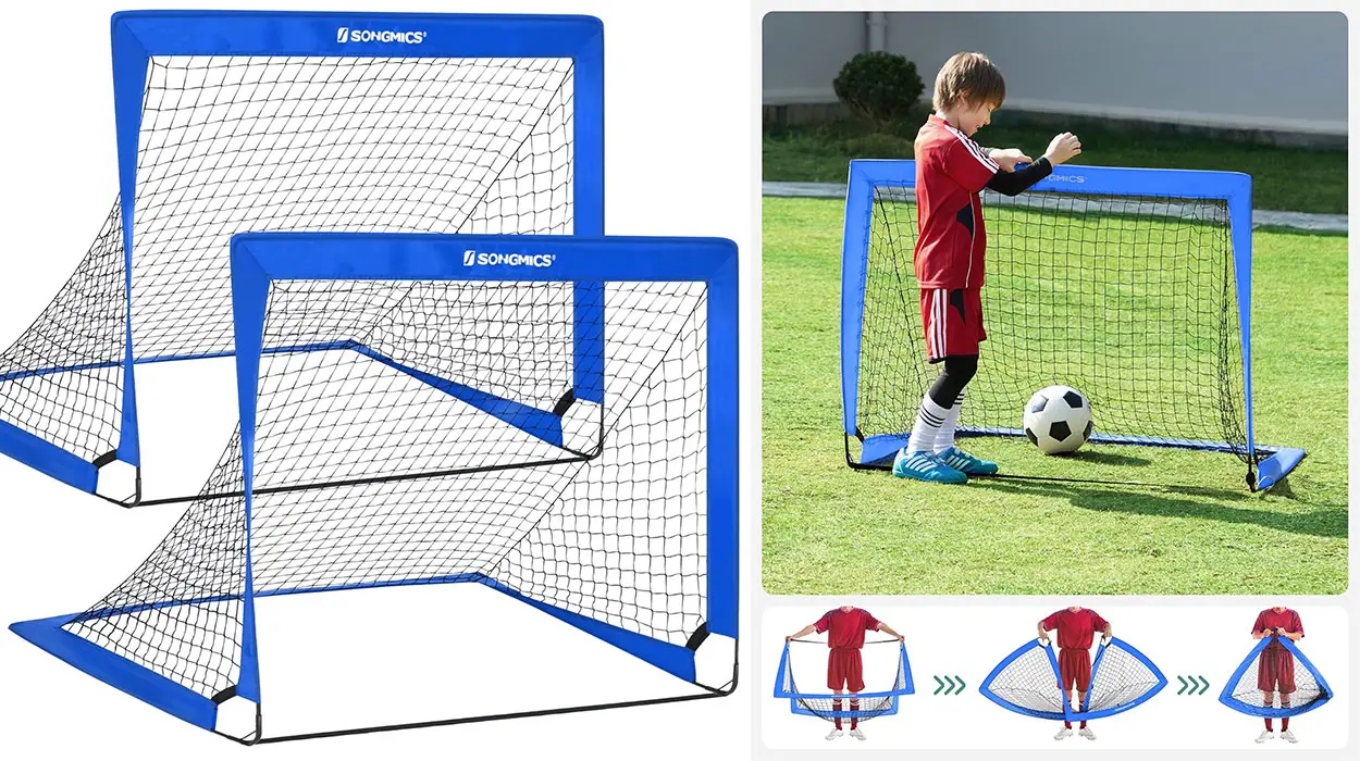 Chollo Set de 2 porterías de fútbol plegables Songmics para niños por sólo 25,49€ (-50%)