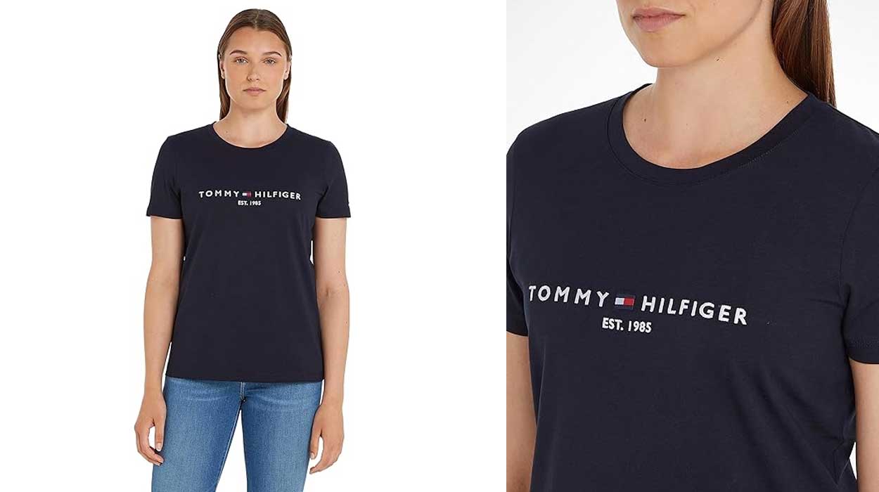 Chollo Camiseta Tommy Hilfiger Heritage en color azul para mujer por sólo 19,95€ (-60%)