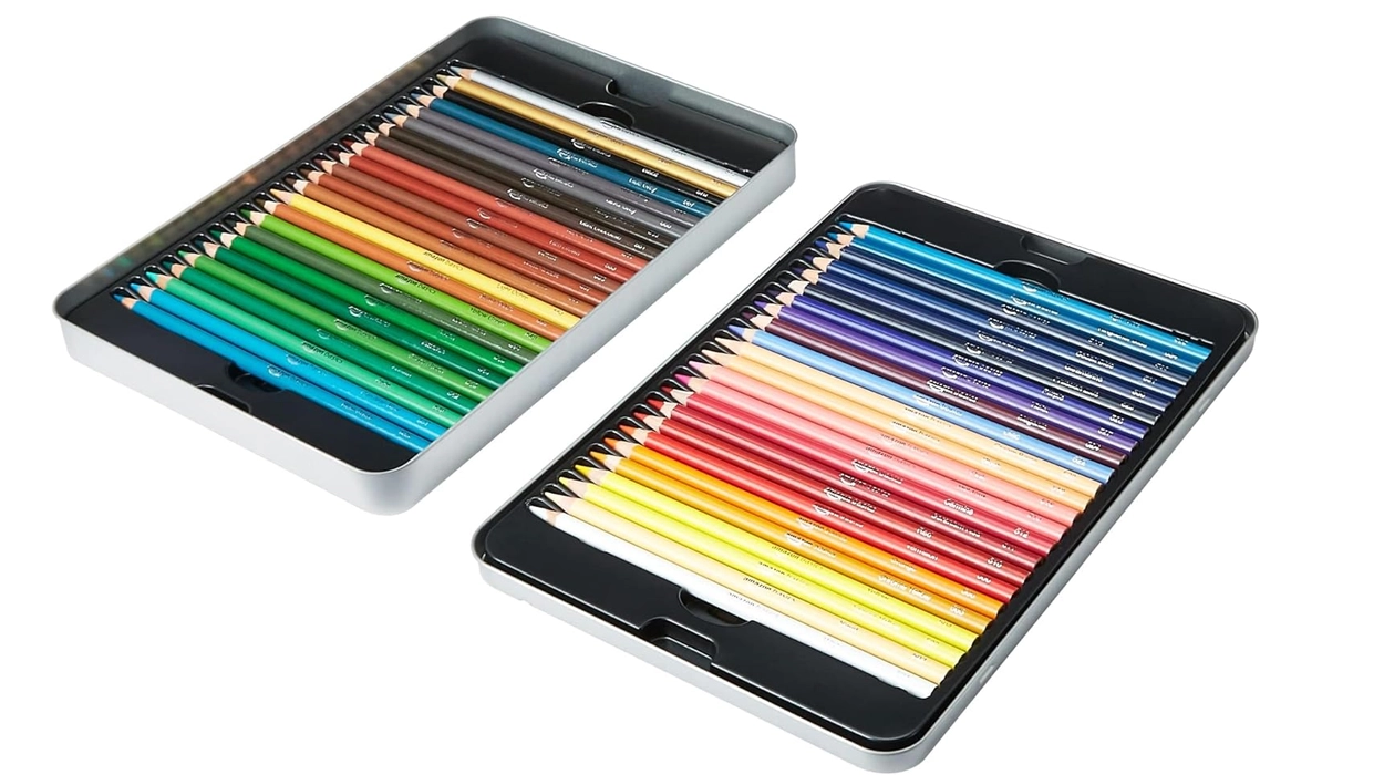 Chollo 48 lápices de colores Amazon Basics en caja de lata por sólo 7,14€ (-42%)