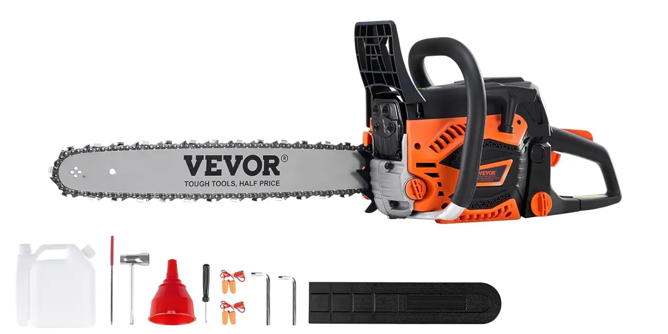 Chollo Motosierra de gasolina VEVOR por sólo 89,99€ con envío gratis (-34%)