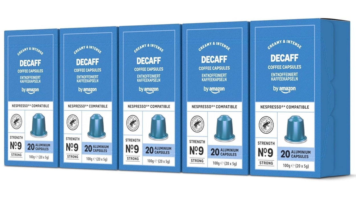 Chollo Pack de 100 cápsulas de café Espresso Descafeinado by Amazon para Nespresso por sólo 12,79€ (-15%)