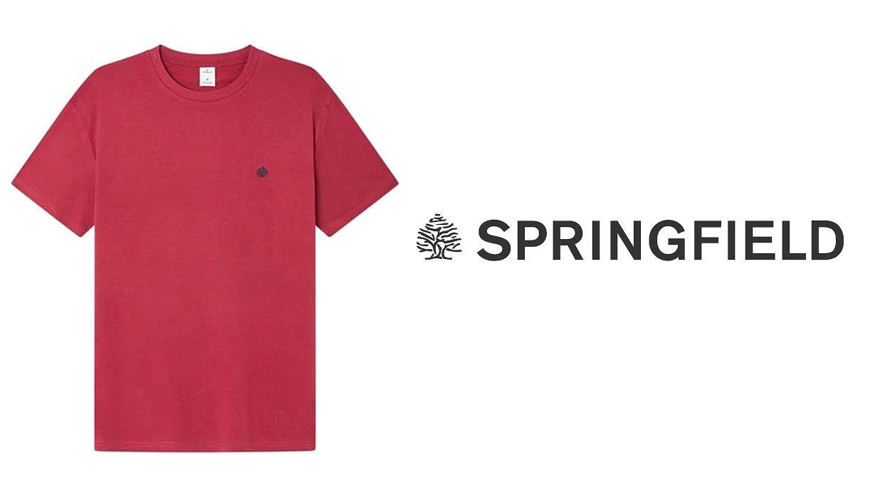 Chollo Camiseta Springfield roja para hombre por sólo 9,99€ (-23%)