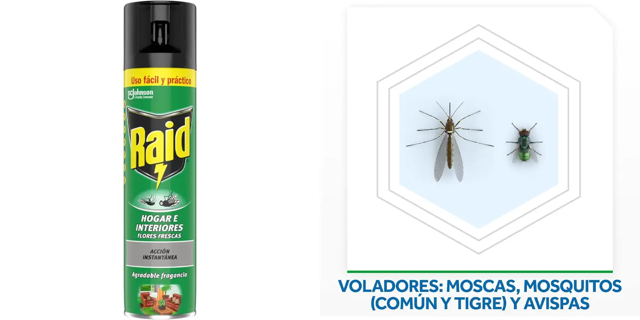 Chollo Spray insecticida Raid Hogar e Interiores de 400 ml por sólo 2,69€ (-46%)